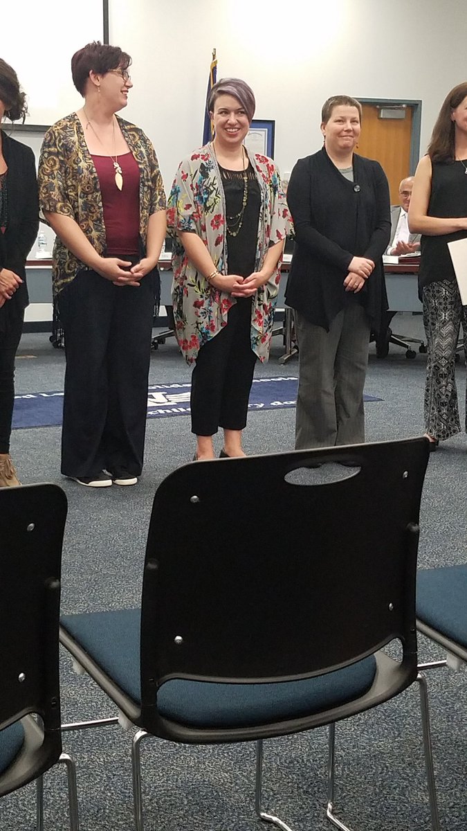 pdh919's tweet photo. Celebrating WLE artists @ the board meeting. Great job Ss thank you Ms. Warner @WLETigers @CyndiNickel https://t.co/zVhStON3cV