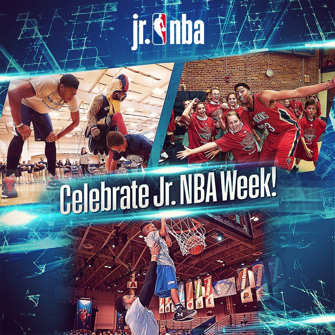 AntDavis23's tweet photo. Sportsmanship. Respect. Teamwork. The core values of the @JrNBA! Learn more and get involved at https://t.co/7i7wF48D3c! #JrNBAWeek https://t.co/SI63AGEETP