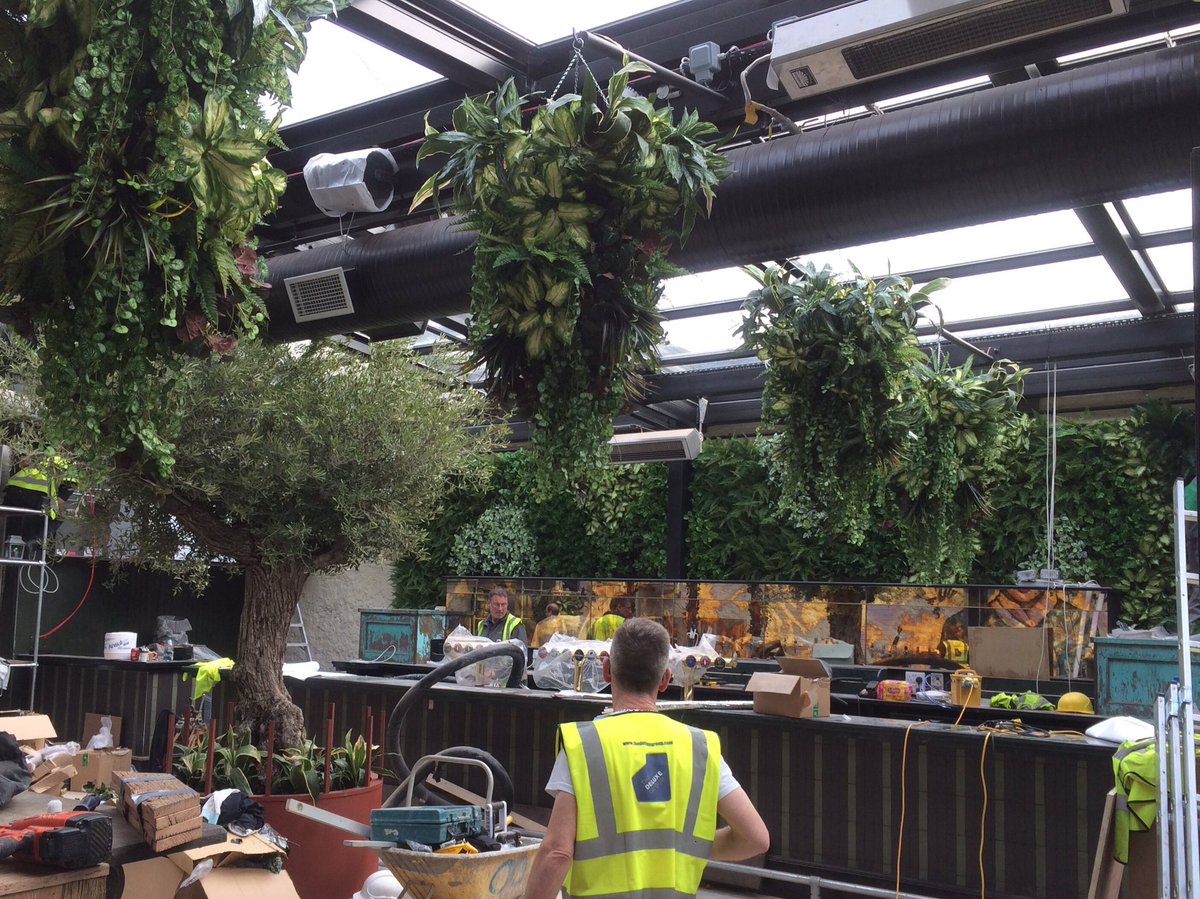 OutsideOptions's tweet image. A busy day for the crew carrying out a plant fit-out at a newly refurbished Dublin City Center venue