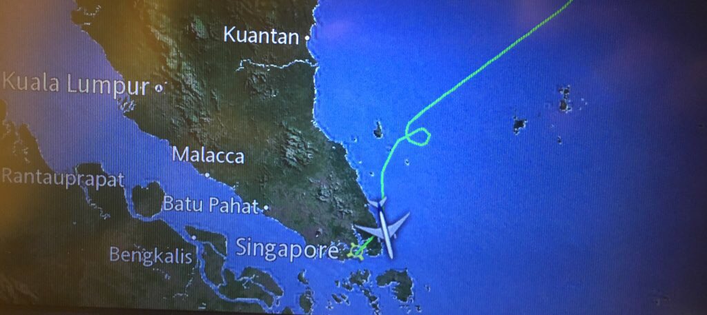 CalgaryLankan's tweet photo. Just one loop before #Singapore #NH801 https://t.co/wdoY43vopK