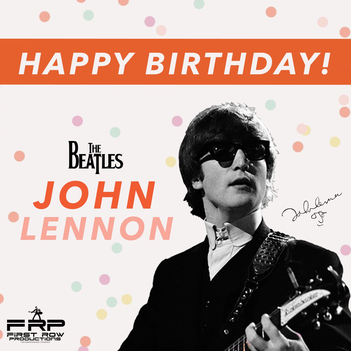 FirstRowPro's tweet photo. Happy Birthday John Lennon. Today would have been The Beatles legend’s 77th birthday! @johnlennon https://t.co/UG5wmZTe65