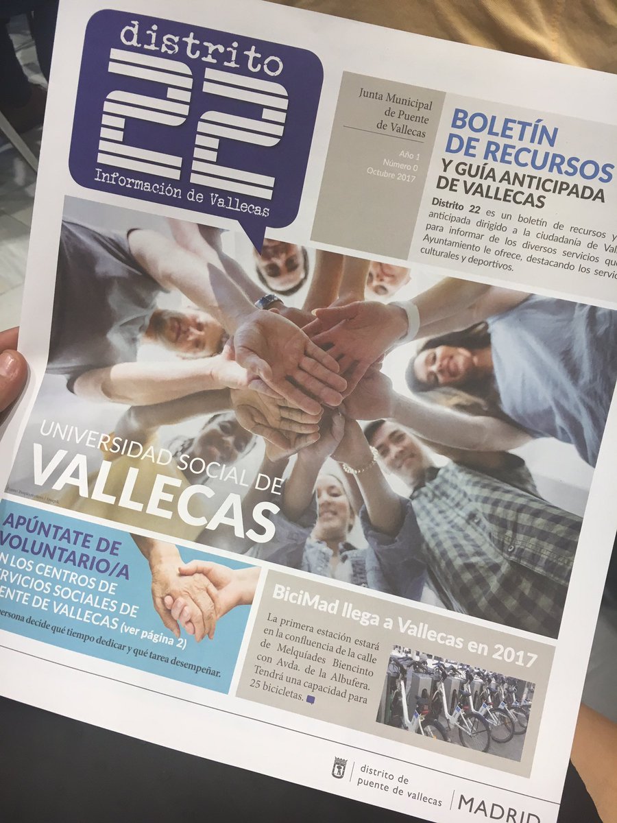 Ya ha llegado el boletín informativo de Vallecas #distrito22 <a href="/JMDvivallecas/">Distrito de Villa de Vallecas</a> <a href="/JMDpvallecas/">Distrito de Puente de Vallecas</a>