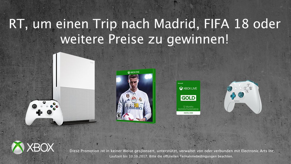 XBOX_DACH's tweet photo. 🎉⚽️ Spielt #FIFA18 auf #XboxOne oder RT diesen Tweet für viele tolle Preise. ⚽️🎉
#XboxPromotion Viel Erfolg! TNB: https://t.co/SJQy0iIYNA https://t.co/HYXy0Z46iK