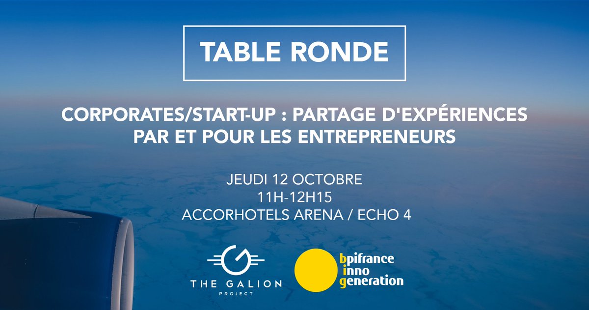 TheGalionP's tweet photo. #GalionCalling 📢 On sera au BIG de la @BpifranceInno w/ @Tatianajama pr une TR sur les relations Corpos/Startups ➡️ https://t.co/IiZD2nMNbP https://t.co/IpEBFfa880
