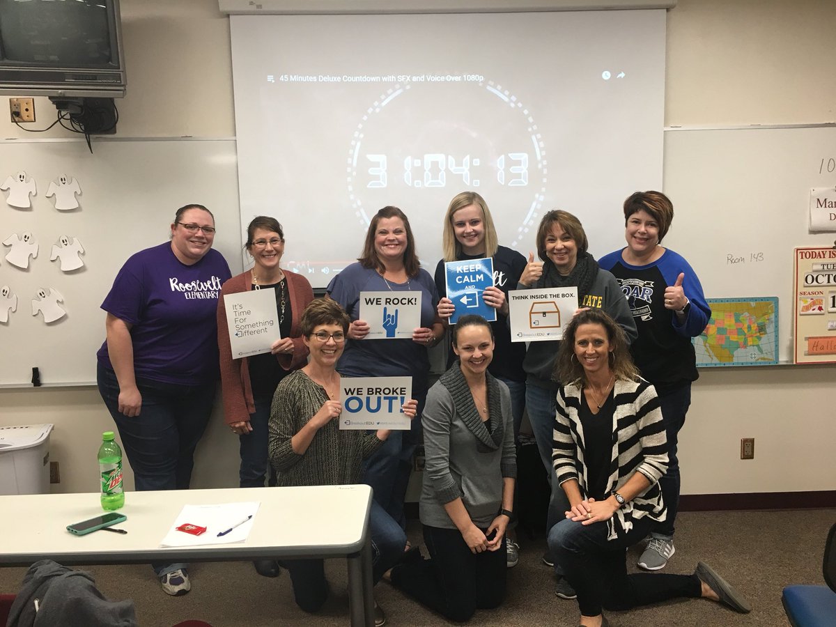 kristyoborny's tweet photo. Teachers learning by doing #breakoutedu #TiGERNATiON #ckls https://t.co/CXAfE1n6ed