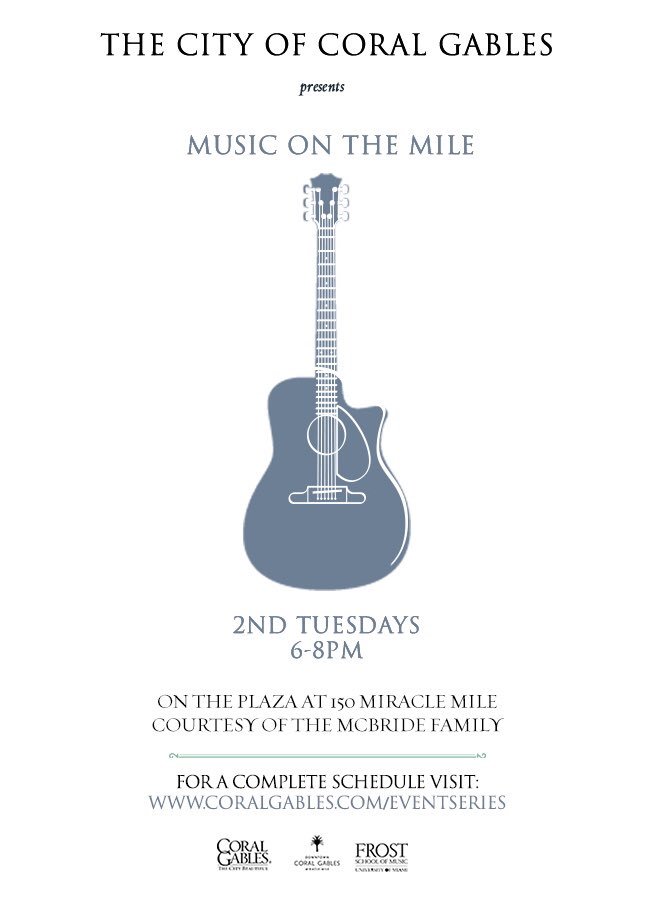 _frostsounds's tweet photo. Music on the Mile🎷🥁
Come enjoy the sounds of the Ken Ge Trio🎶 
Tomorrow! 6 - 8 PM at 150 Miracle Mile. https://t.co/y5cRCpDYwP