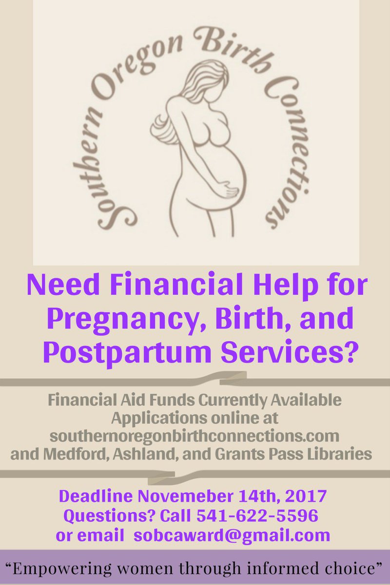 SOBCINFO's tweet image. SOBC 2017 Financial Aid Fund! southernoregonbirthconnections.com/sobc-2017-fina…