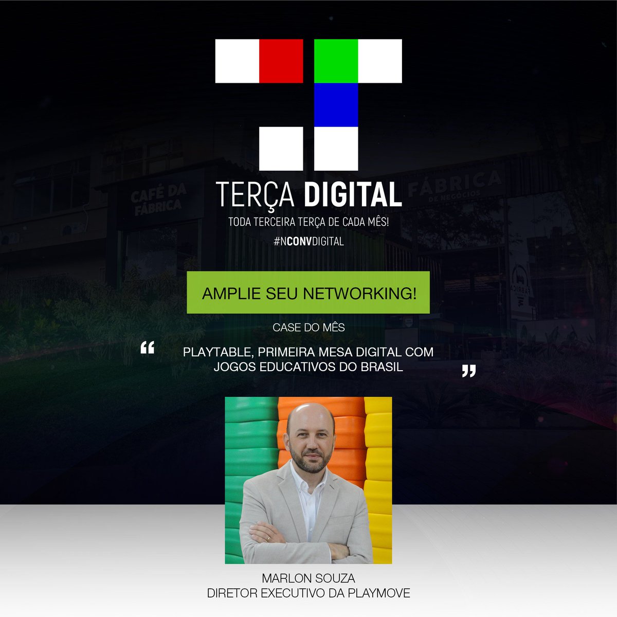 NConvDigital's tweet photo. O #NConvDigital convida você para a #TerçaDigital, reunião periódica, participação gratuita! Case do mês: PlayTable
https://t.co/cwfRdrzhjH https://t.co/0F2rlnePV9