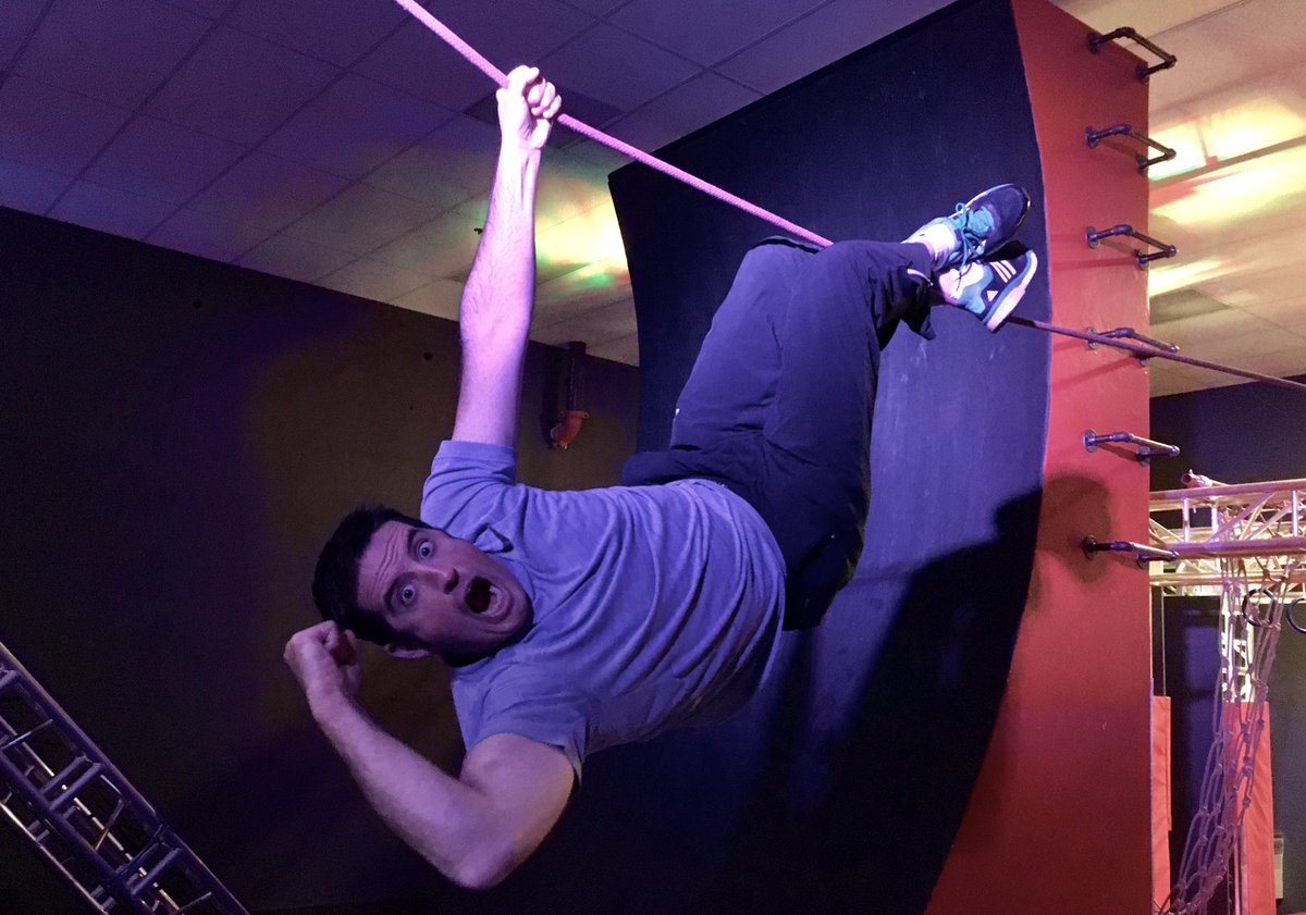 DrewCarney's tweet image. Experienced what it's like to be a @ninjawarrior today on @KGWSunrise by visiting the new UrbanWarrior "Obstacle Course Training Center"!