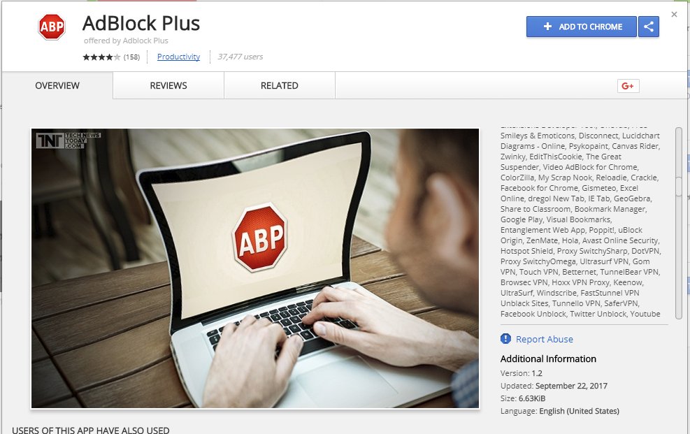 Проверьте, установили ли вы поддельную версию AdBlock Plus 2