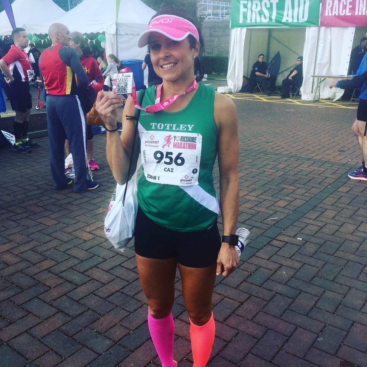 CKayPink's tweet photo. Yesterday's @YorkshireMara oooof stairs r a beatch today.Sore quads. Murderous last 8 miles @marathontalk #triedwingingit #shouldhavetrained https://t.co/MXq6A0WvTS