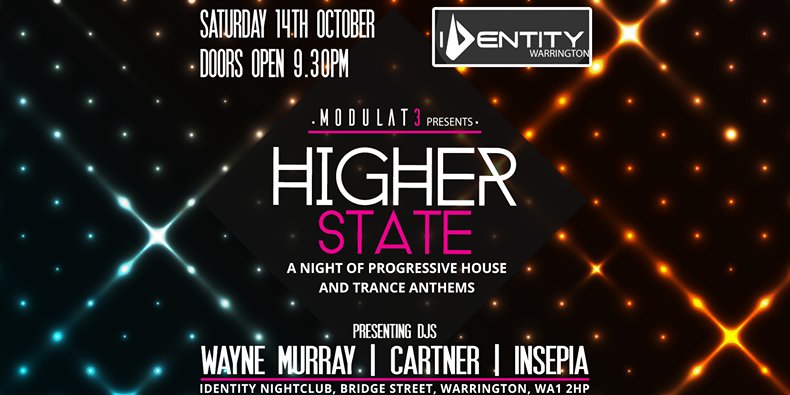 Modulat3's tweet photo. Not long now until #higherstate. Tickets here: https://t.co/YHUIstz6MA #Warrington #housemusic #livemusic #buytheticketsalready https://t.co/XN7Vu9HuAP
