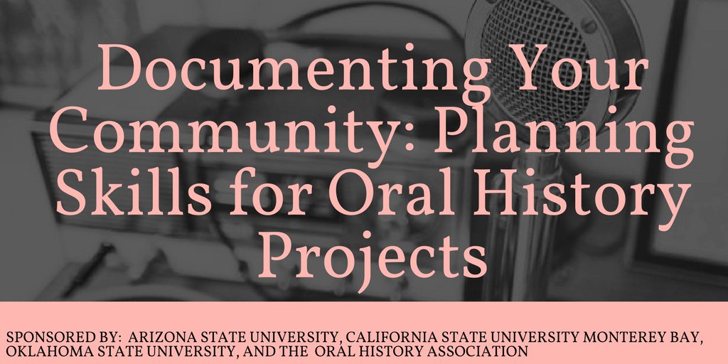 oralhistory's tweet photo. Register for OHA’s upcoming webinar on Friday, November 3, 2017. To find more information and register pls visit: https://t.co/LikfWoBCzM https://t.co/rBQVGVfuDH