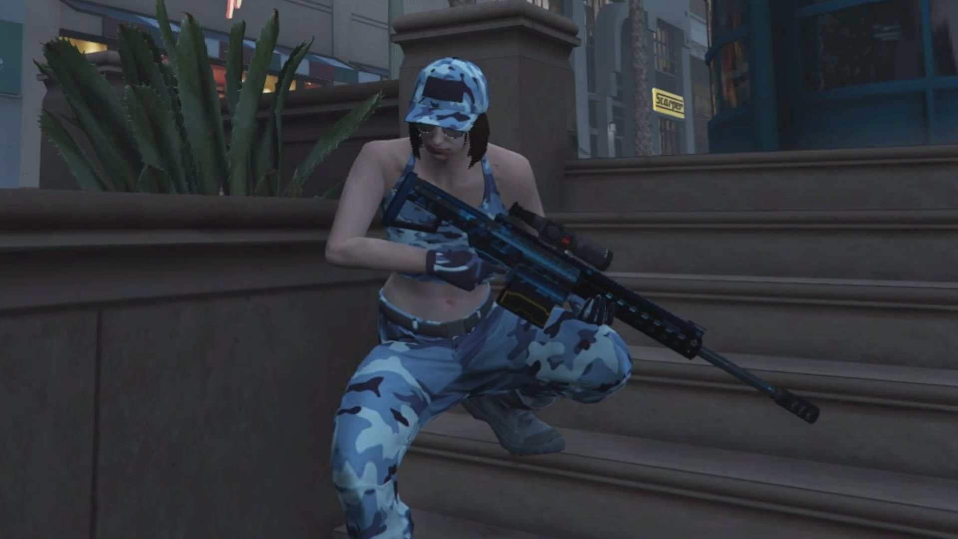 スナイパーシリウス Gta5 青迷彩にはまりました ブルースナイパーです ミッションに応じて軽装備 重装備 暗視スコープ使い分けてます グラセフ5 Ps4share T Co Ytujjng6pu Twitter