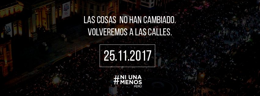 NiUnaMenosPeru's tweet photo. ¡Volveremos a las calles! #NiUnaMenos https://t.co/OWGRPr9psU