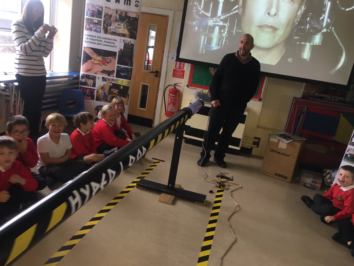 ST3AMCo's tweet photo. It's not @California and @ElonMusk wasn't in the hood, for this UK trial firing of #HypedLoop but young minds were inspired none the less. https://t.co/nNXU53YGPZ