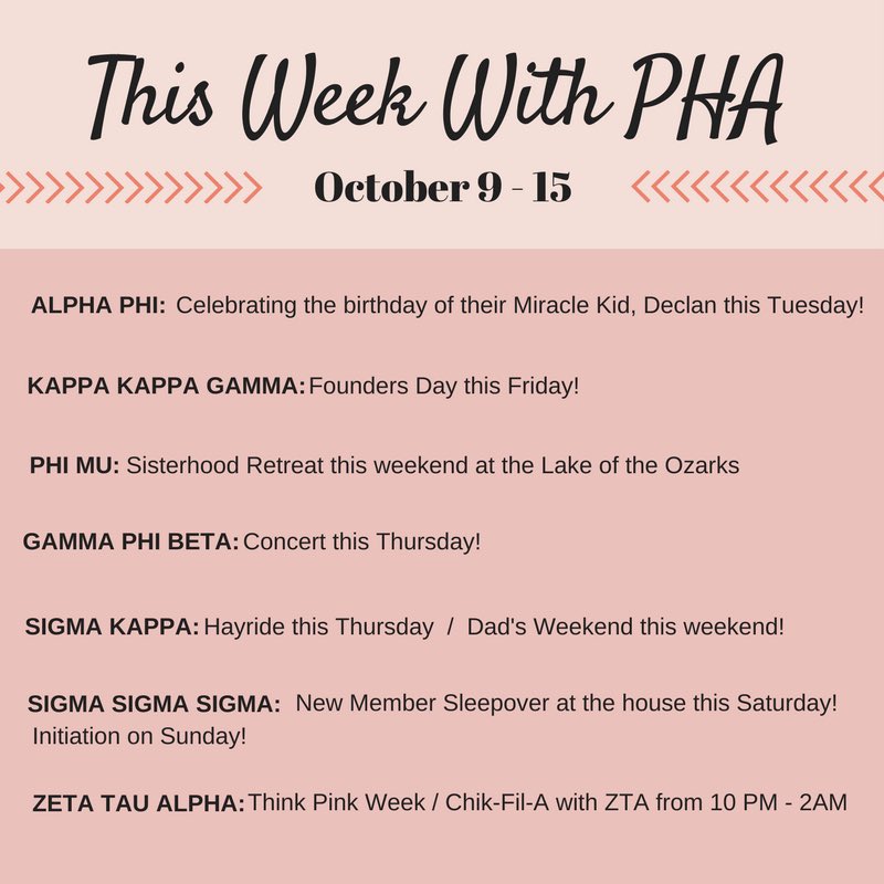 MizzouPHA's tweet photo. Don't forget to check out what's going on #ThisWeekWithPHA https://t.co/ACeZzymIAt
