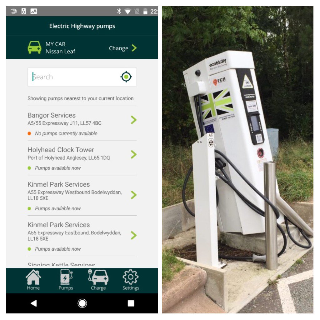 glynhudson's tweet photo. Come on @ElecHighway Bangor RC has been down for nearly a month now! The next closest RC is 40miles away. My friend had to get towed :-( https://t.co/rKoq0ubyEB