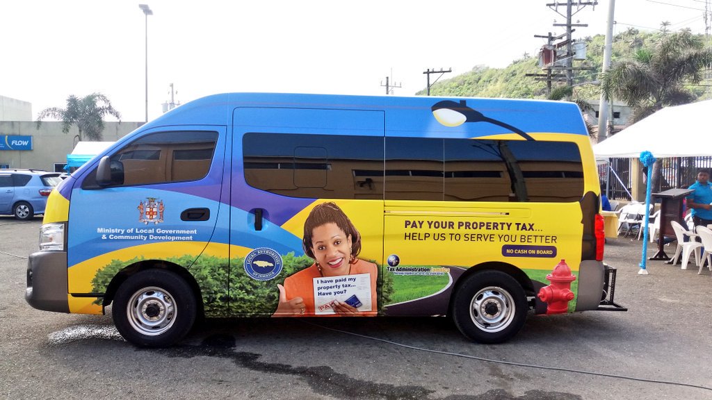 JamaicaTax's tweet photo. HANOVER & ST. THOMAS look out for #PropTaxMOBILE, Oct 11-14 (9am-4pm) #PropTaxYOURway #PropTaxGO @MOFJamaica @onthegroundjm @JISNews https://t.co/hsWAek0U0y