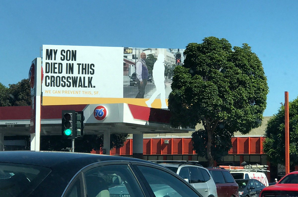 Families for Safe Streets amplifies the stories &amp; experiences of families shattered by a traffic death, like through this billboard in SF. Know someone in the LA area impacted by a traffic death or serious injury? Please contact us.💜