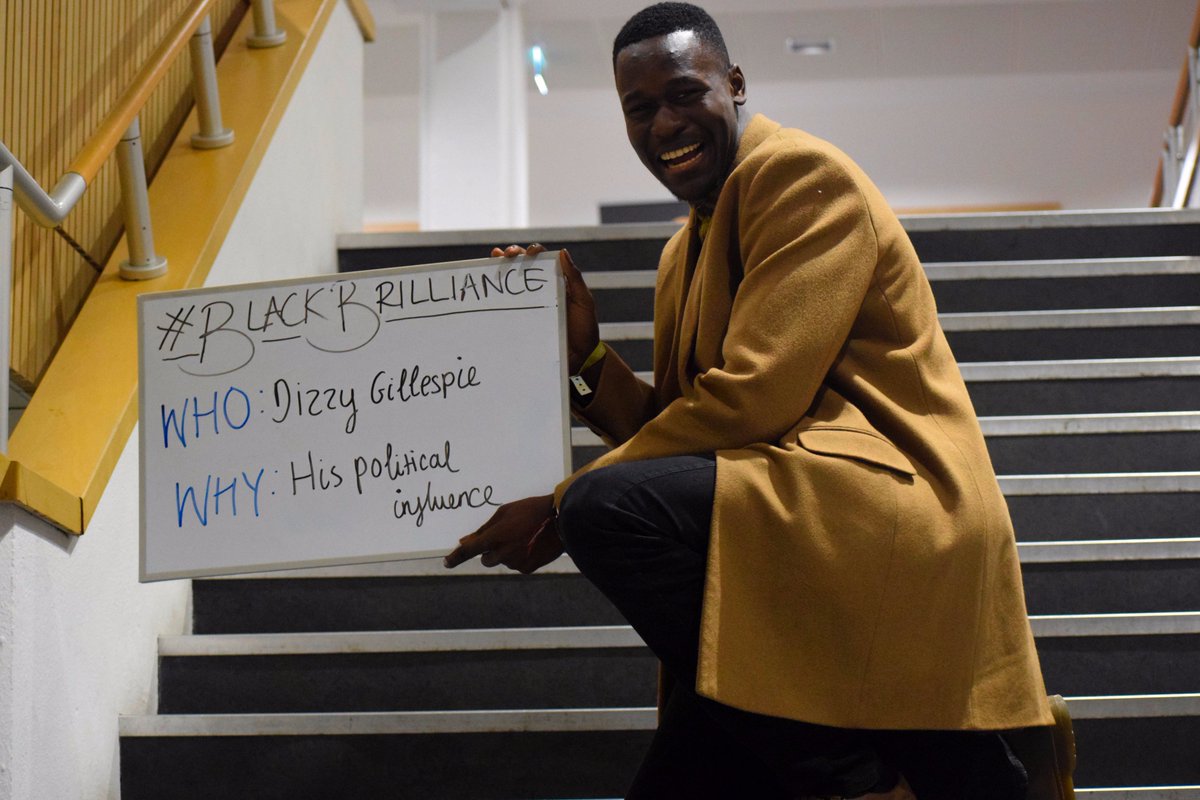 American Studies student Ibrahim found inspiration in the form of Jazz musician Dizzy Gillespie!  #UEABHM17  #BHM    #BlackBrilliance