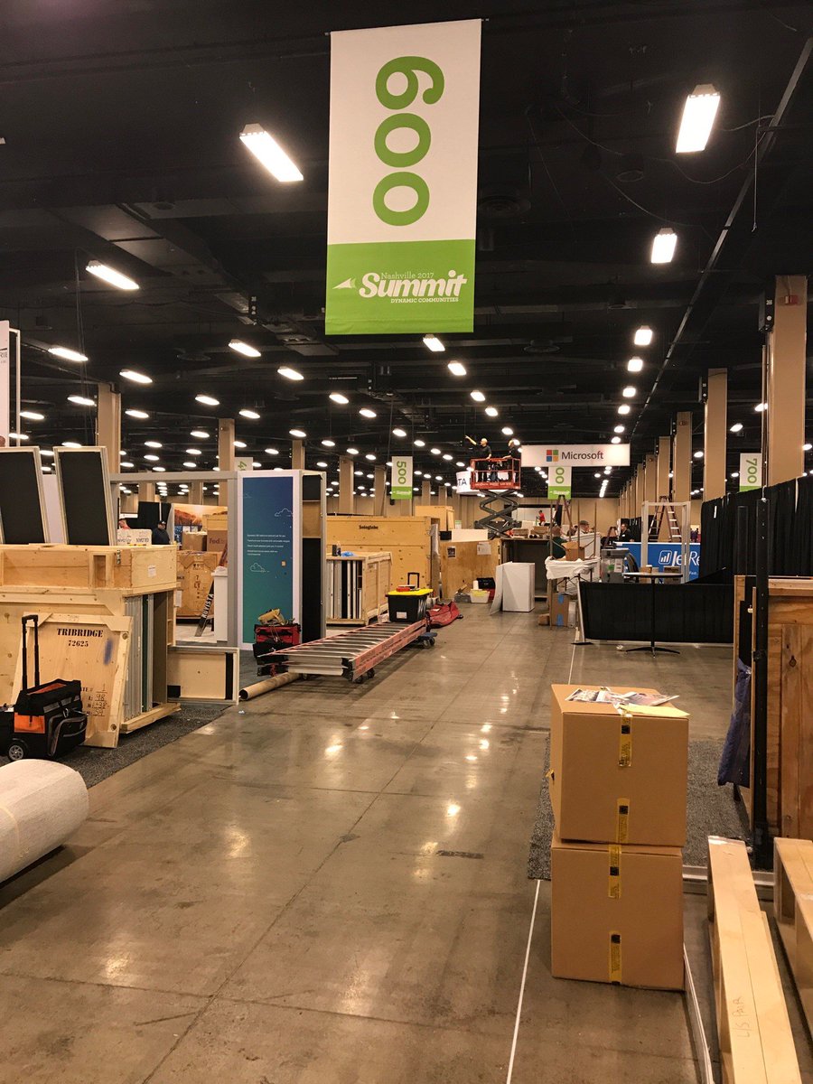 D365UGFO's tweet photo. A look behind the scenes! Join us tomorrow night at the #AXUGSummit Expo Welcome Reception to explore exhibitors &amp; network w/6,600 attendees https://t.co/9SLeOhaeG8