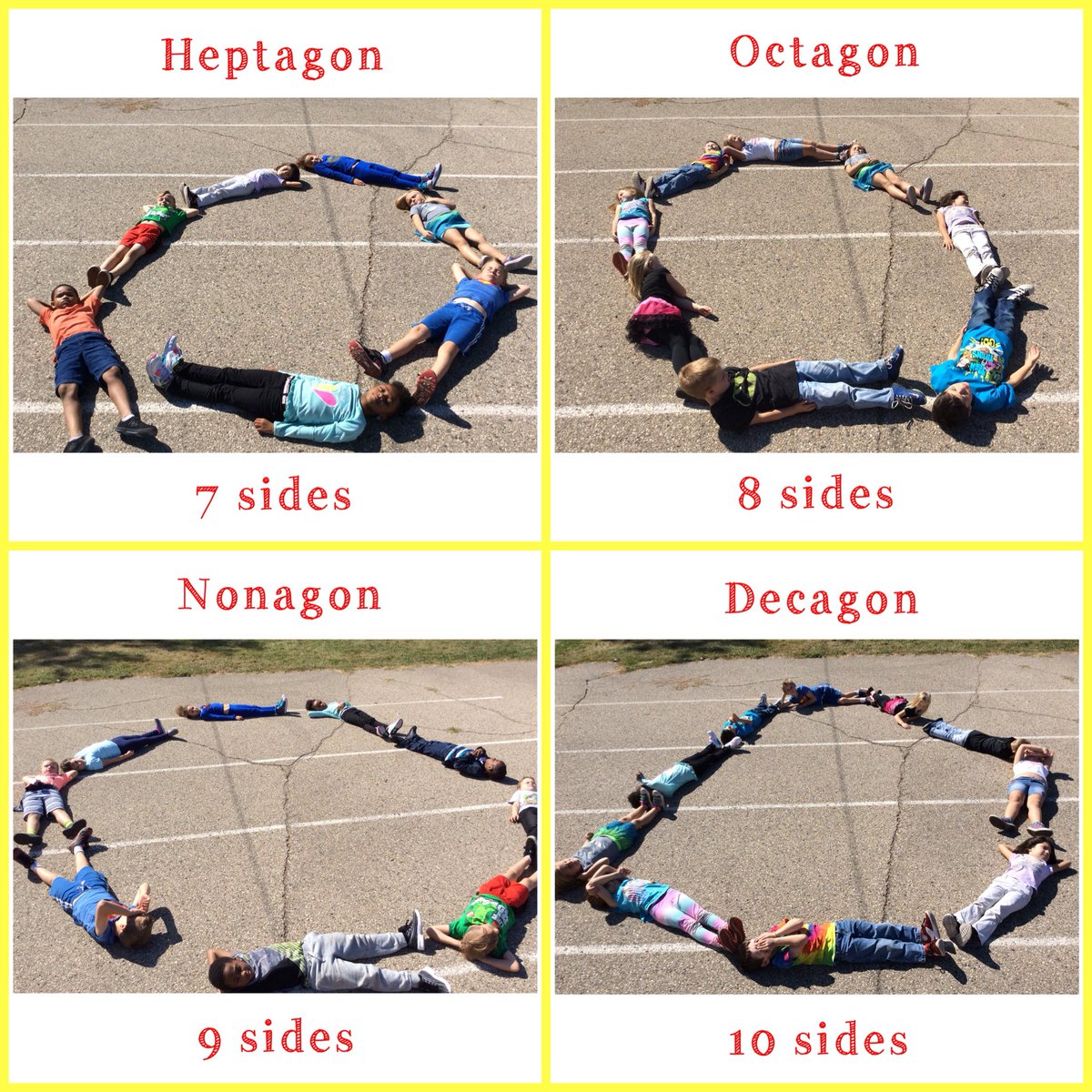 MrsVWells1's tweet photo. We explored creating polygons with our bodies! https://t.co/rZht00JzIS
