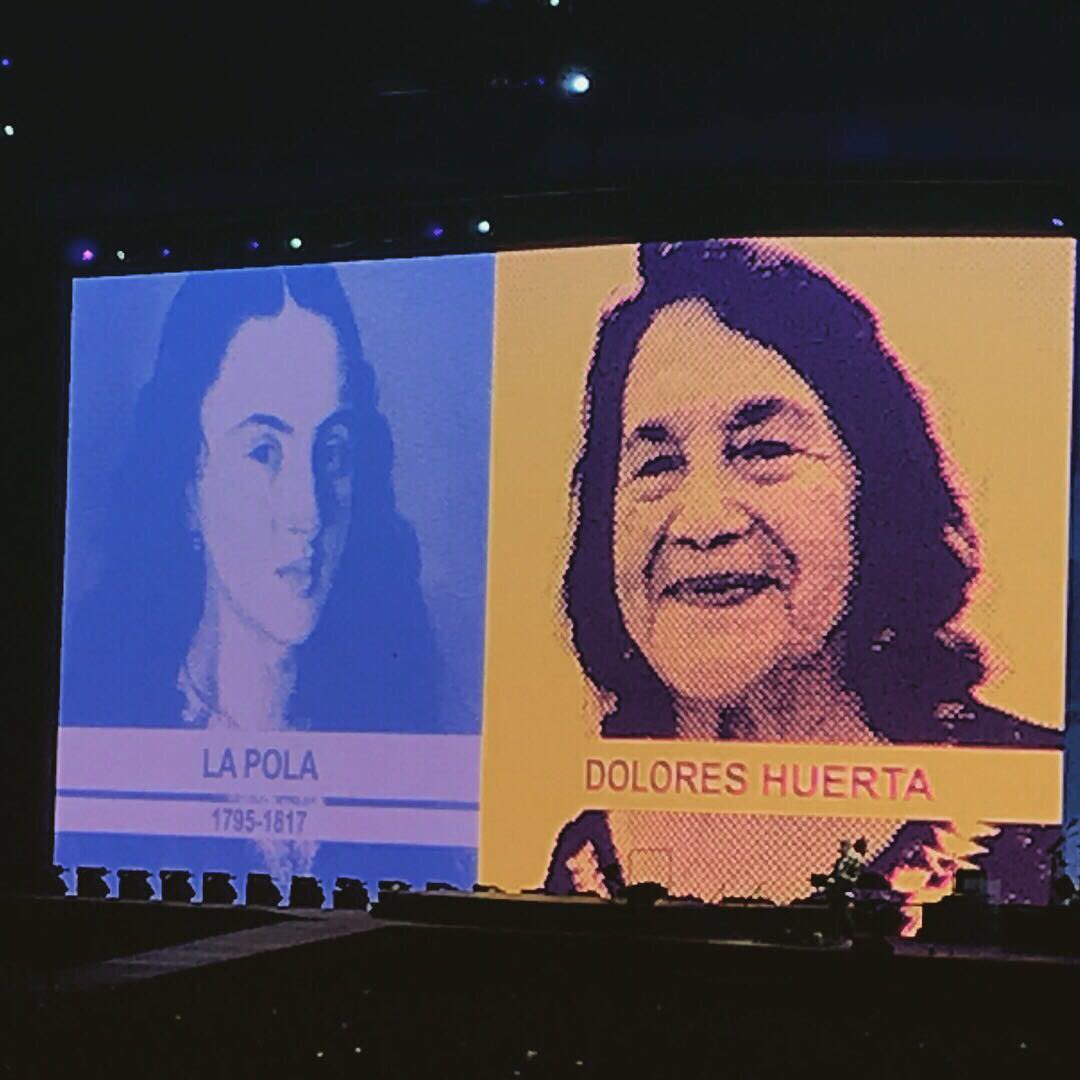PolaFestCol's tweet photo. U2 hizo homenaje a las Mujeres del mundo incluida nuestra Policarpa Salavarrieta,mujer que da nombre nuestro festival #LaPolaDice #PolaFest https://t.co/Q1QC7DsHYl