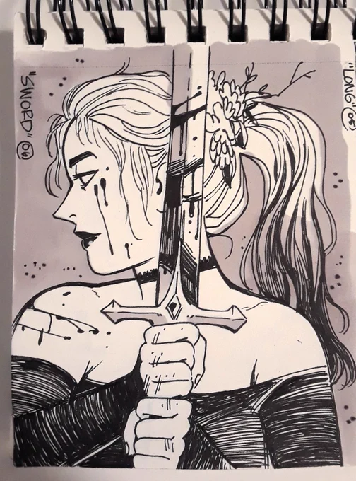 Went outa town, gotta catch up! #inktober2017 06: Sword 