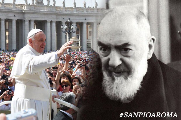 FedeCalcio's tweet photo. Only one of these two men can save Italia in Russia now, who should we get to replace Ventura: Papa Francesco or Padre Pio? https://t.co/q5b13Vew1N