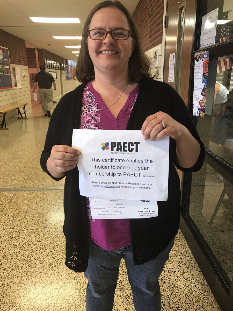 GibboneyRebecca's tweet photo. Winner of a free one year @PAECT #PAECTNC membership @ #2017RTS! Congrats!!! https://t.co/uh18DKqUud