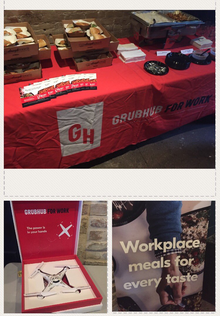 ATCouncil's tweet photo. @GrubHub feeding #AustinTech great #FreeFood plus raffle for drone at #ATCBattle #ASW2017 - come check it out @mohawkaustin https://t.co/YgFklEeTrH
