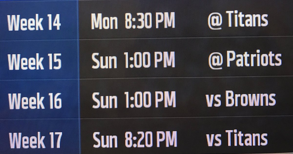CLSAVIATORS's tweet photo. The Aviators enter the final 4 weeks sitting pretty atop the AFC South at 9-3. Here's how the rest of the season looks. #GoAviators https://t.co/NtpCBSjrgO