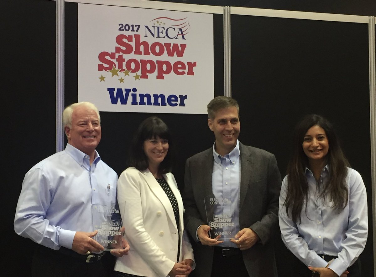 ETN_Electrical's tweet photo. Congratulations to our intelligent lighting and panelboard product teams, who took home two #NECA17 Showstopper Awards today! #EatonLive https://t.co/SbOqdxUMRB