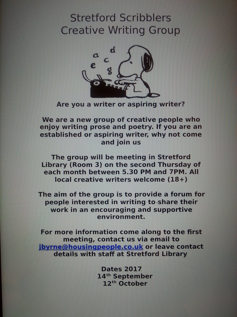 SScribblers's tweet photo. 6 people came to our first session.  Join us on Thurs and  bcm the 7th.  #Stretford @StretfordM32 @TraffordLibraries @TraffordCN https://t.co/7Pg6ZvWUHS
