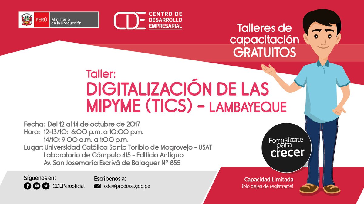 CDEPeruoficial's tweet photo. Apúntate ¡YA! en el #Taller Digitalización de las Mipyme en https://t.co/jQoBdkIBai
#CDE https://t.co/PA54gyNcjD