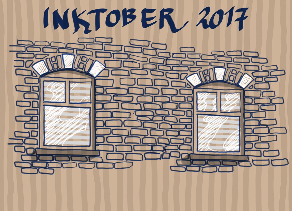 #inktober2017 sorry.... skipped the weekend:( Here's my nr 7, had a bit of trouble with the mortar &amp; brickwork