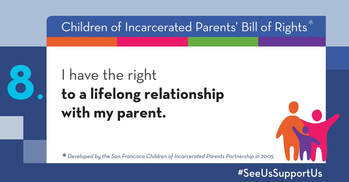 accipp1's tweet image. Maintaining contact with family during incarceration can increase child’s well-being and reduce recidivism #8DaysOfRights #SeeUsSupportUs