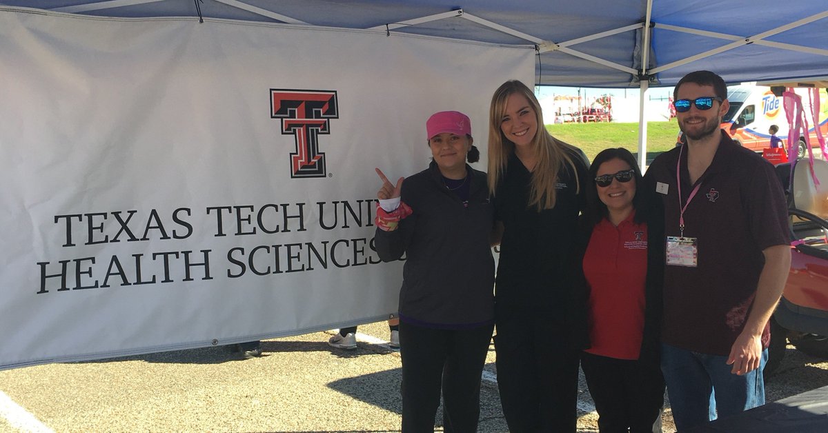 TTUHSCalumni's tweet photo. Latisha Tomlinson, School of Pharmacy '07, supervised President's Select students volunteering at Lubbock's Race for the Cure. #TTUHSC #YLOP https://t.co/T9xt6JYlQn