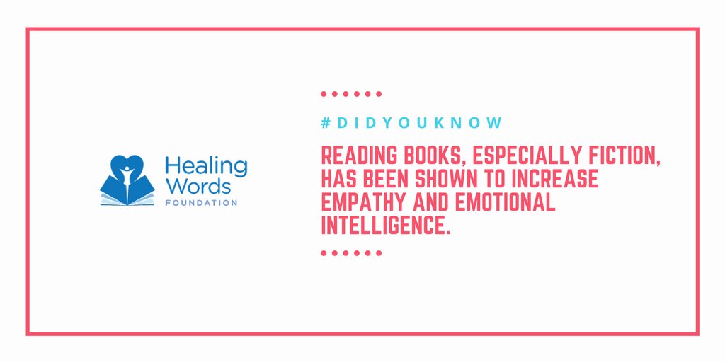 HealingWordsOrg's tweet photo. Reading books, especially fiction, has been shown to increase empathy and emotional intelligence #lekmareads https://t.co/qBDc5IKNSr