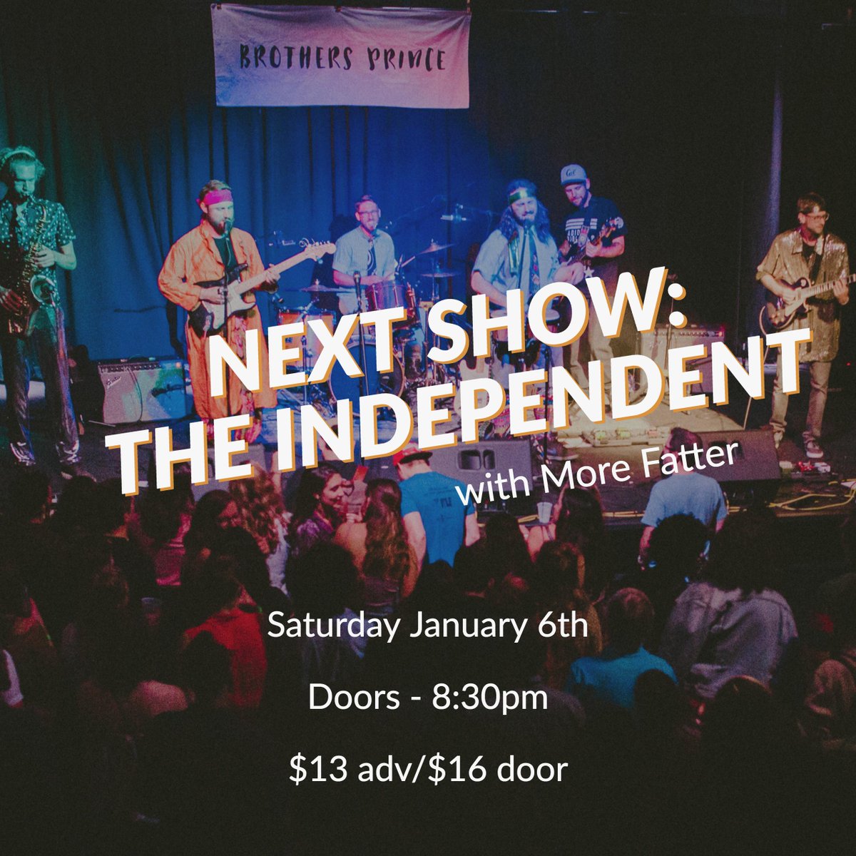 We are so excited to be headlining <a href="/indysf/">The Independent</a> on 1/6/18! We'll be joined by our friends <a href="/MoreFatter/">More Fatter</a>. Tickets onsale Friday at noon!