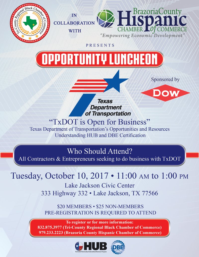 #TxDot is Open for Business!  Register online at tcbcc.org #brazoria #harris #ftbend #smallbusiness #recoveryispossible