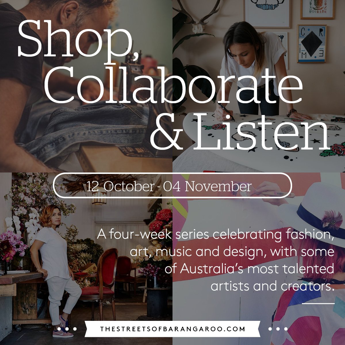 Four weeks of fashion, art, music and design. See what's happenning at thestreetsofbarangaroo.com/shop/shop-coll… #ShopCollaborateListen #barangaroo