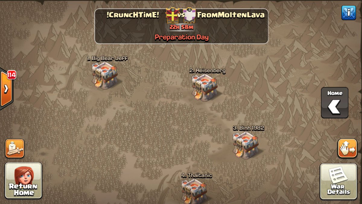 Hello <a href="/FMLCoC/">FromMoltenLava</a> the rematch is on! Lets fucking go <a href="/CruncHTimE_COC/">!CruncHTimE!</a> GLHF lets make it a good war!