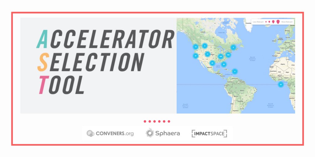 Congrats to <a href="/theconveners/">Conveners.org</a> <a href="/SphaeraInc/">Sphaera Solutions</a> <a href="/impactspace/">ImpactSpace</a> for today's launch of the Accelerator Selection Tool at #SOCAP17 conveners.org/accelerator-se…