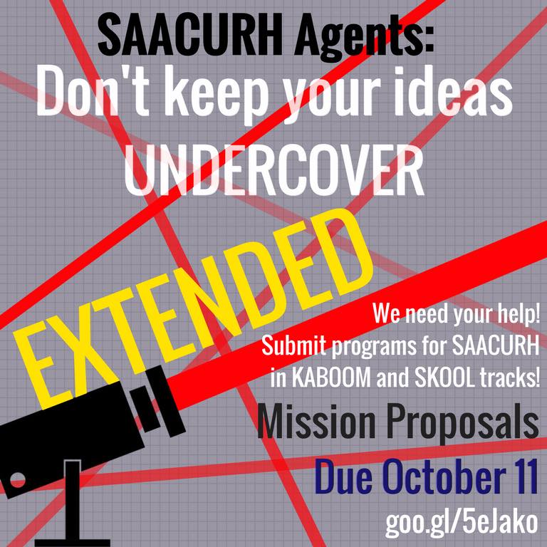 Hey <a href="/SAACURH/">SAACURH</a> We're so excited to see what your greatest mission is! Deadline extended until 10/11!! #saacurh #submit #saacurhrlc