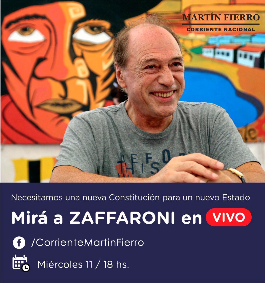 EXCLUSIVO: Entrevista en vivo a Eugenio Raúl Zaffaroni 

Este Miércoles 11 a las 18 hs.
Por Facebook Live: facebook.com/CorrienteMarti…