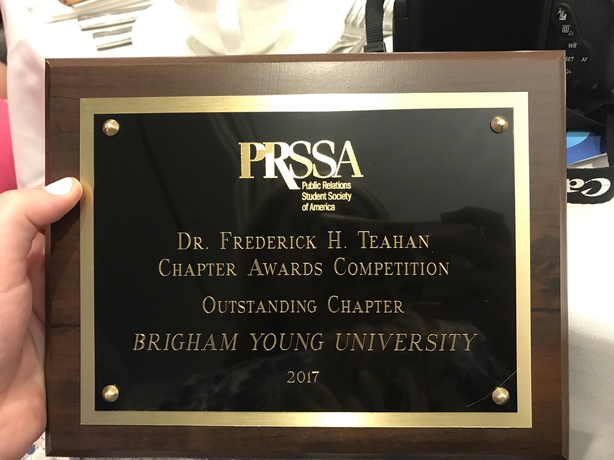byu_prssa's tweet photo. We won the award for most outstanding chapter!!!🎉🎉🎉 #PRSSANC #byuprssa https://t.co/6USeflkxEB