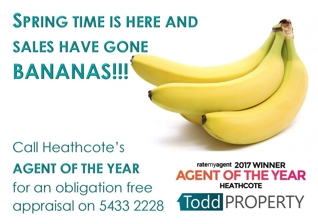 TODDProperty's tweet photo. #BananaTime @TODDProperty # timetosell #buyerswaiting Call 5433 2228 today. https://t.co/vDCBq7hoO2