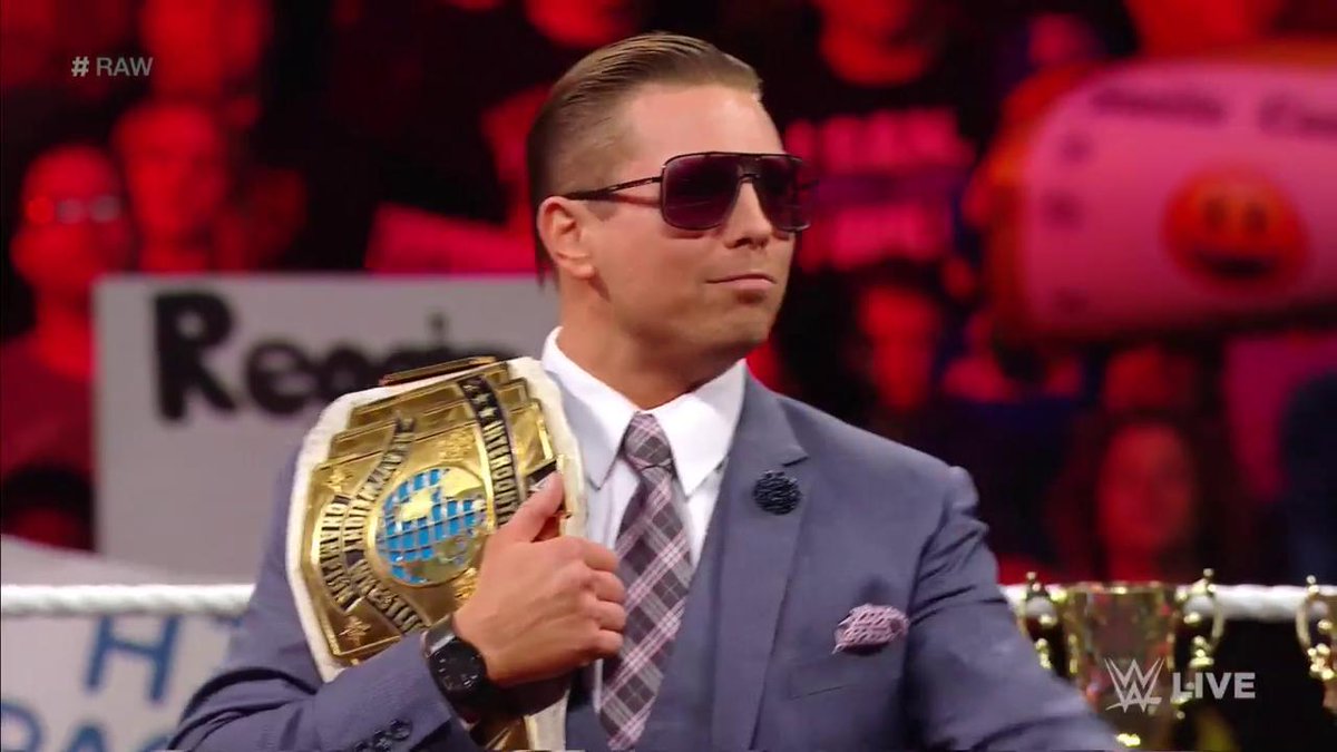 WWE's tweet image. #RAW kicks off with the Most Must-See Superstar @mikethemiz as he presents #TheMizzies! @RealCurtisAxel